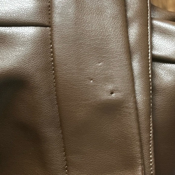 Princess Polly Viviene Brown High Waisted Leather Pant - Picture 4 of 5